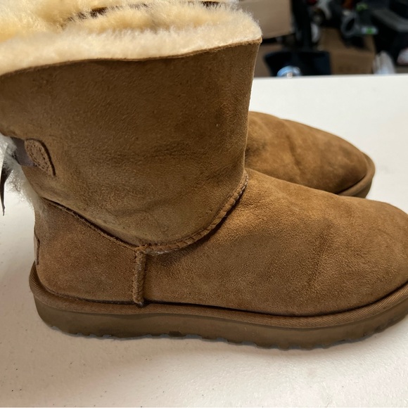 Womens UGG® Mini Bailey Bow II Boot - Chestnut - Picture 1 of 5